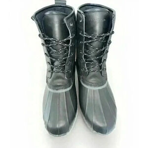 Lands' End Women's Size 9.5 B Duck Rain Boot Black